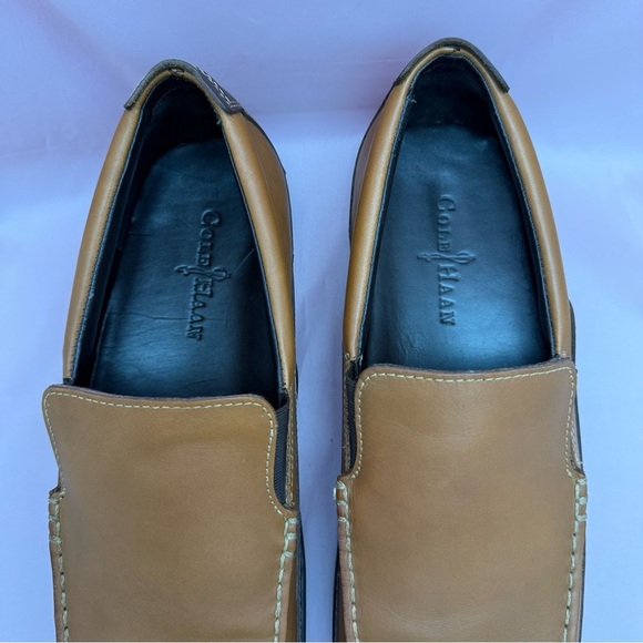 Cole Haan Men’s Leather Slip-On Loafers Sz 12M Tan Moc Toe Comfort Shoes - Picture 6 of 11